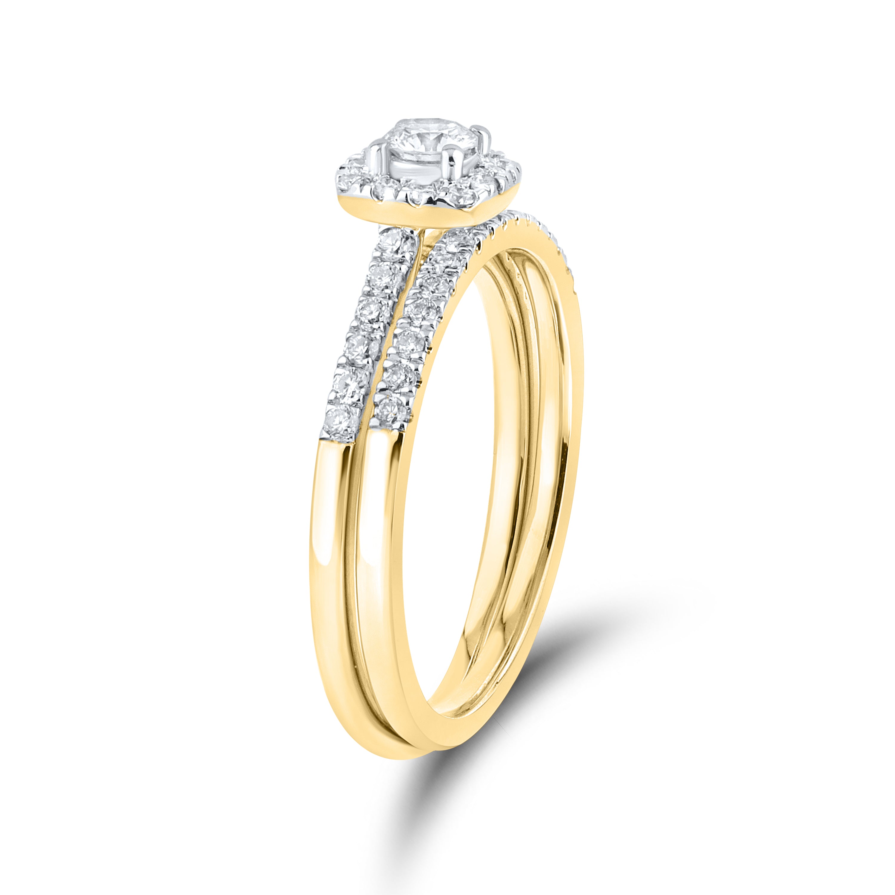 14KT YELLOW GOLD 0.49 CTW DIAMOND BRIDAL RING SET