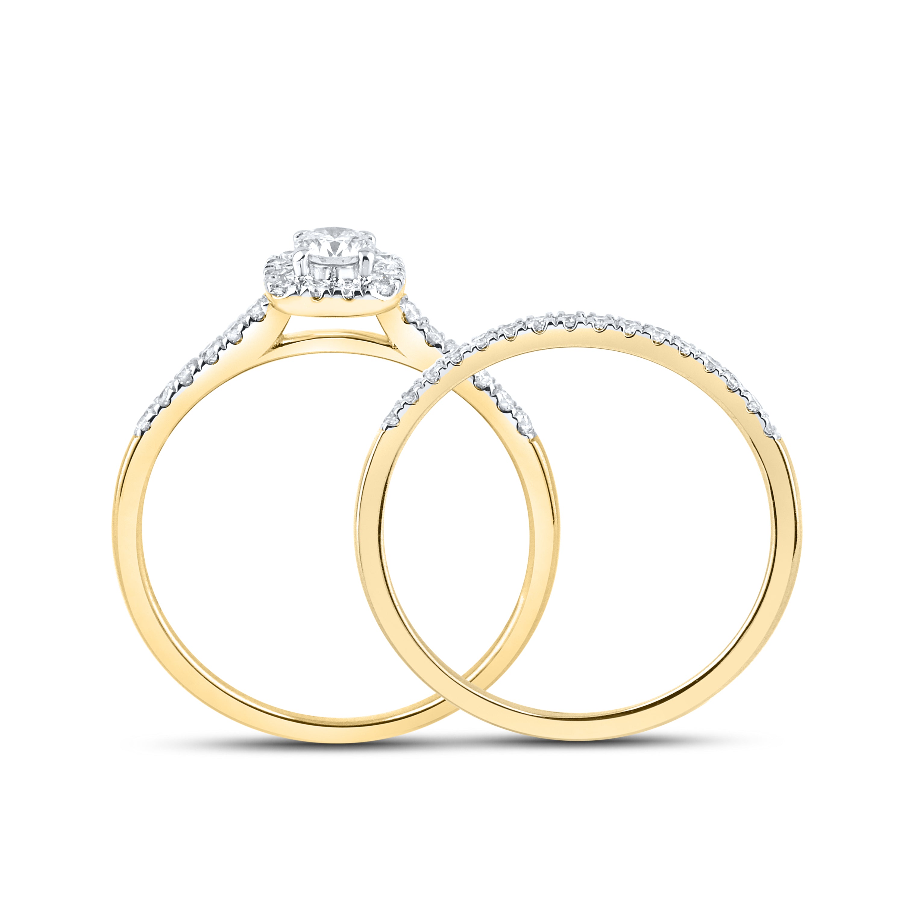 14KT YELLOW GOLD 0.49 CTW DIAMOND BRIDAL RING SET