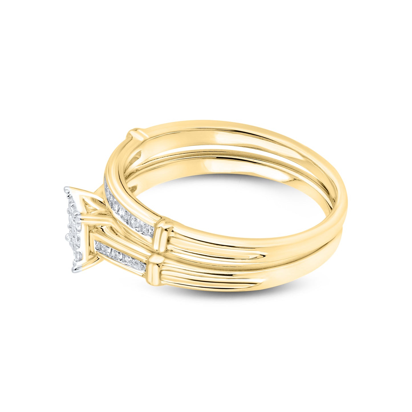 14kt White Gold 0.24 CTW Natural Diamond Bridal Ring Set