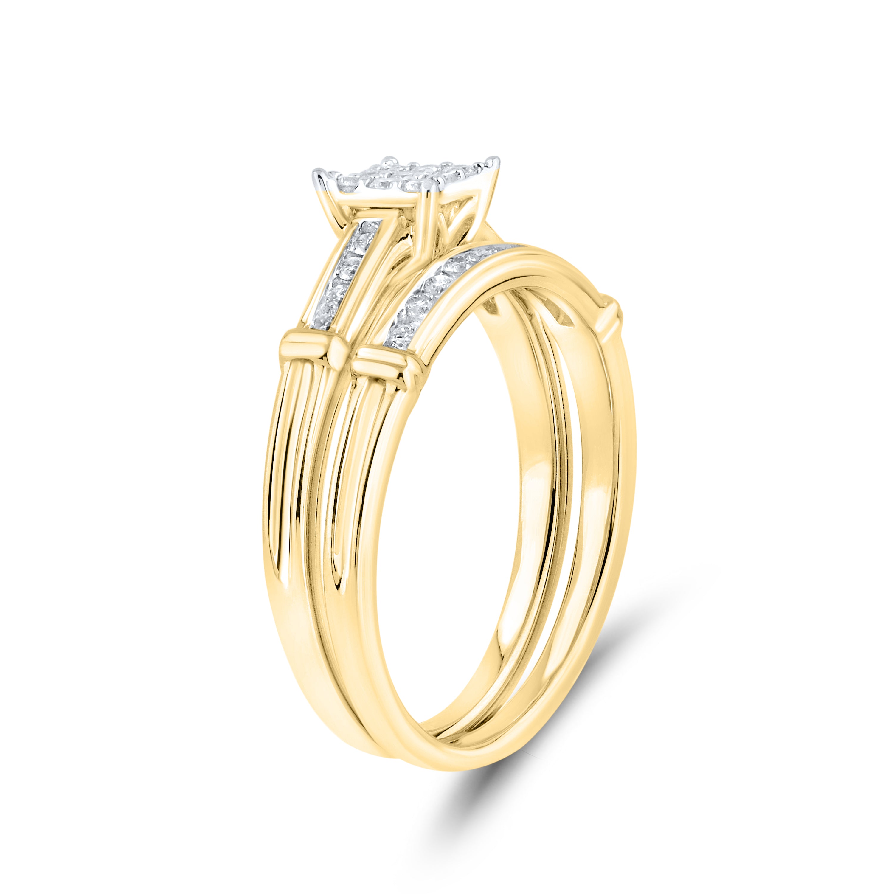 14kt White Gold 0.24 CTW Natural Diamond Bridal Ring Set