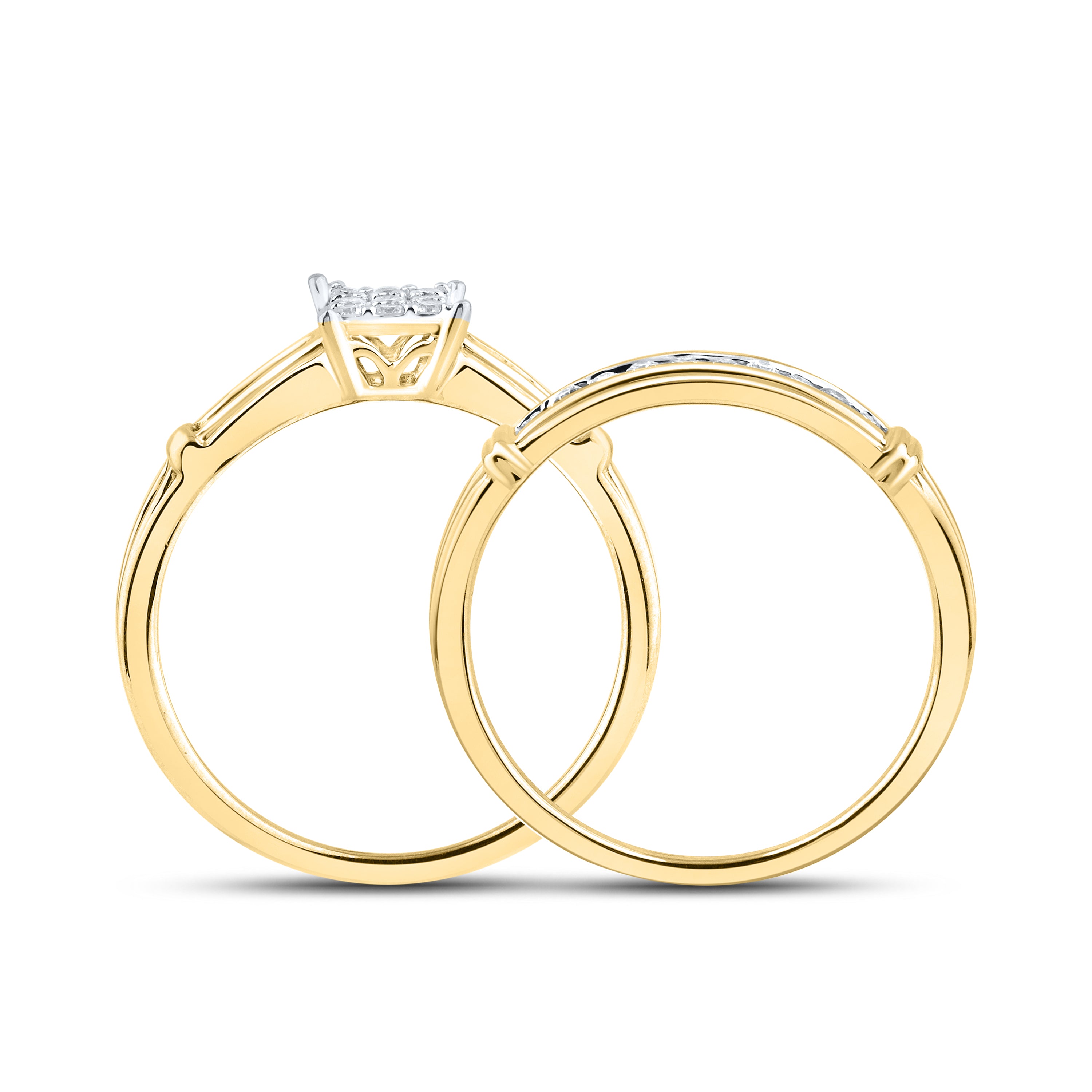 14kt White Gold 0.24 CTW Natural Diamond Bridal Ring Set