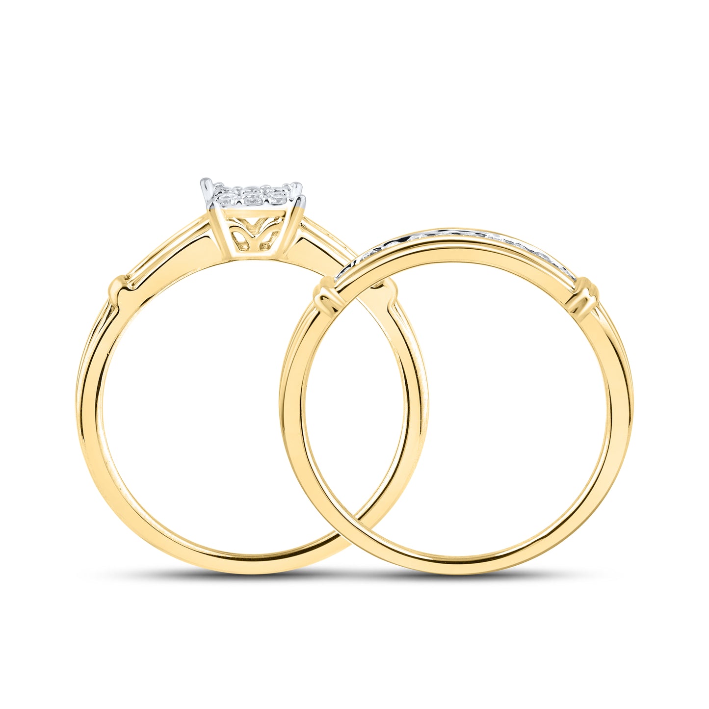 14kt White Gold 0.24 CTW Natural Diamond Bridal Ring Set