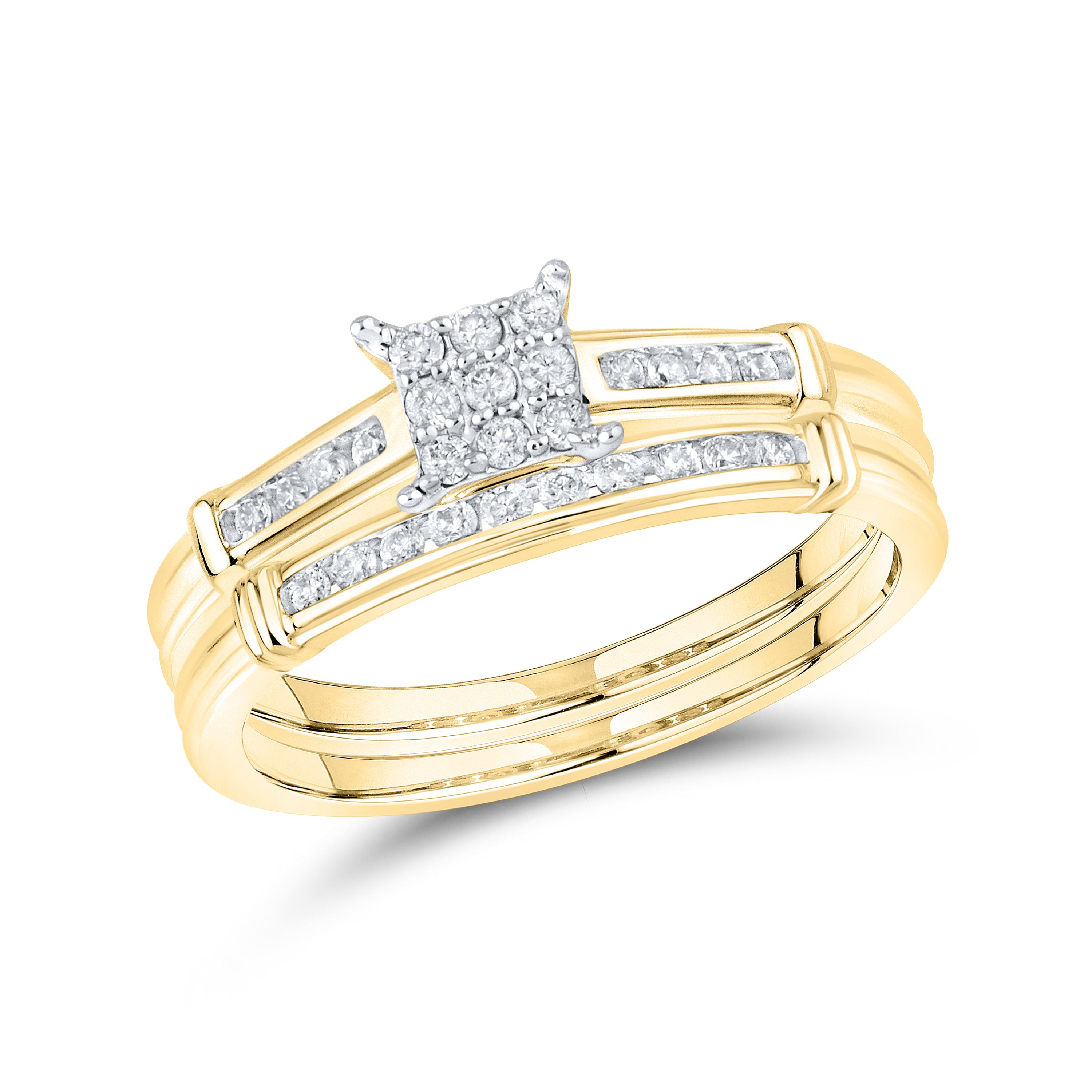 14kt White Gold 0.24 CTW Natural Diamond Bridal Ring Set