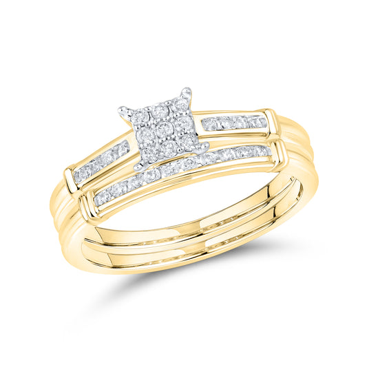 14kt White Gold 0.24 CTW Natural Diamond Bridal Ring Set