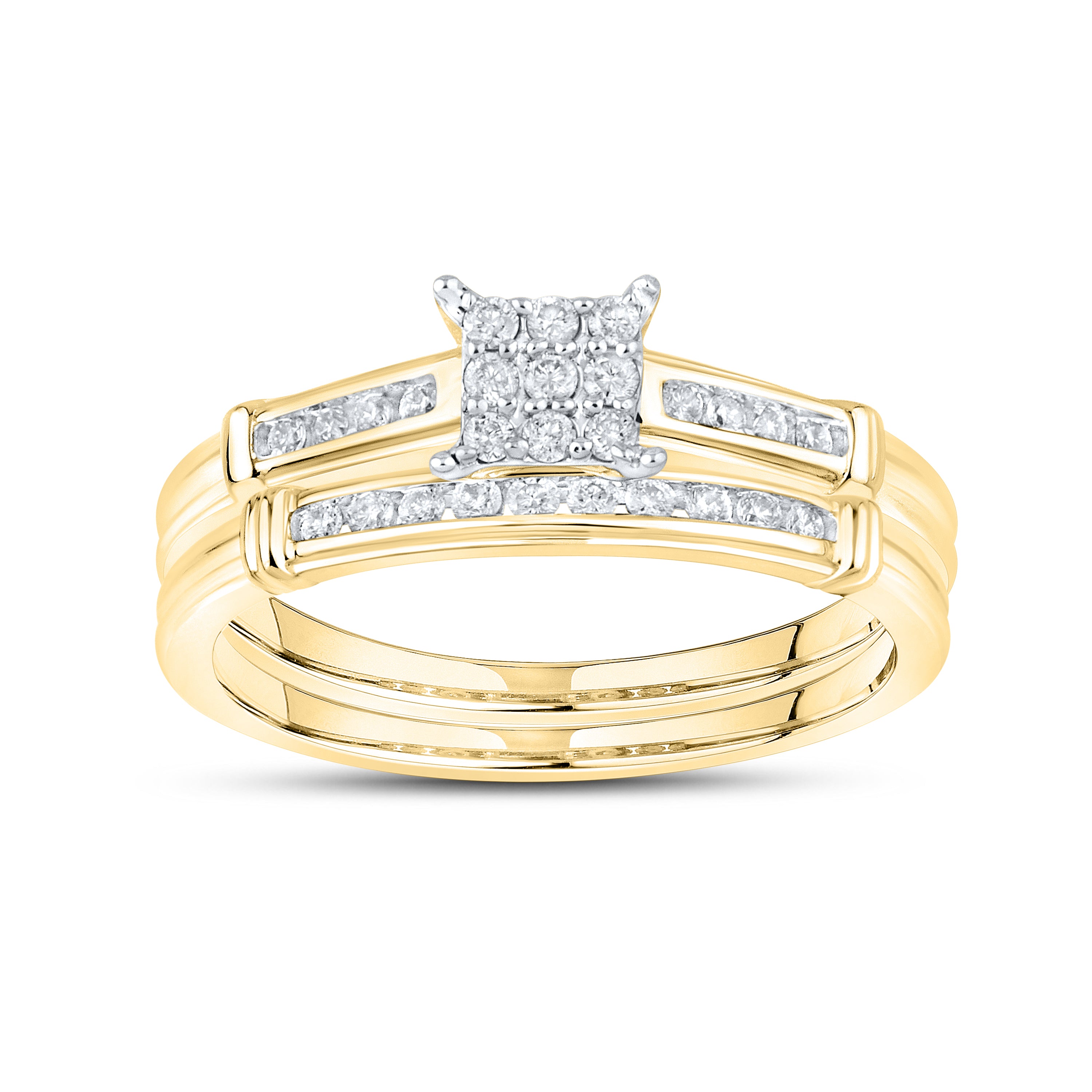 14kt White Gold 0.24 CTW Natural Diamond Bridal Ring Set