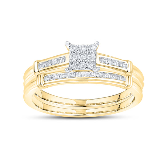 14kt White Gold 0.24 CTW Natural Diamond Bridal Ring Set