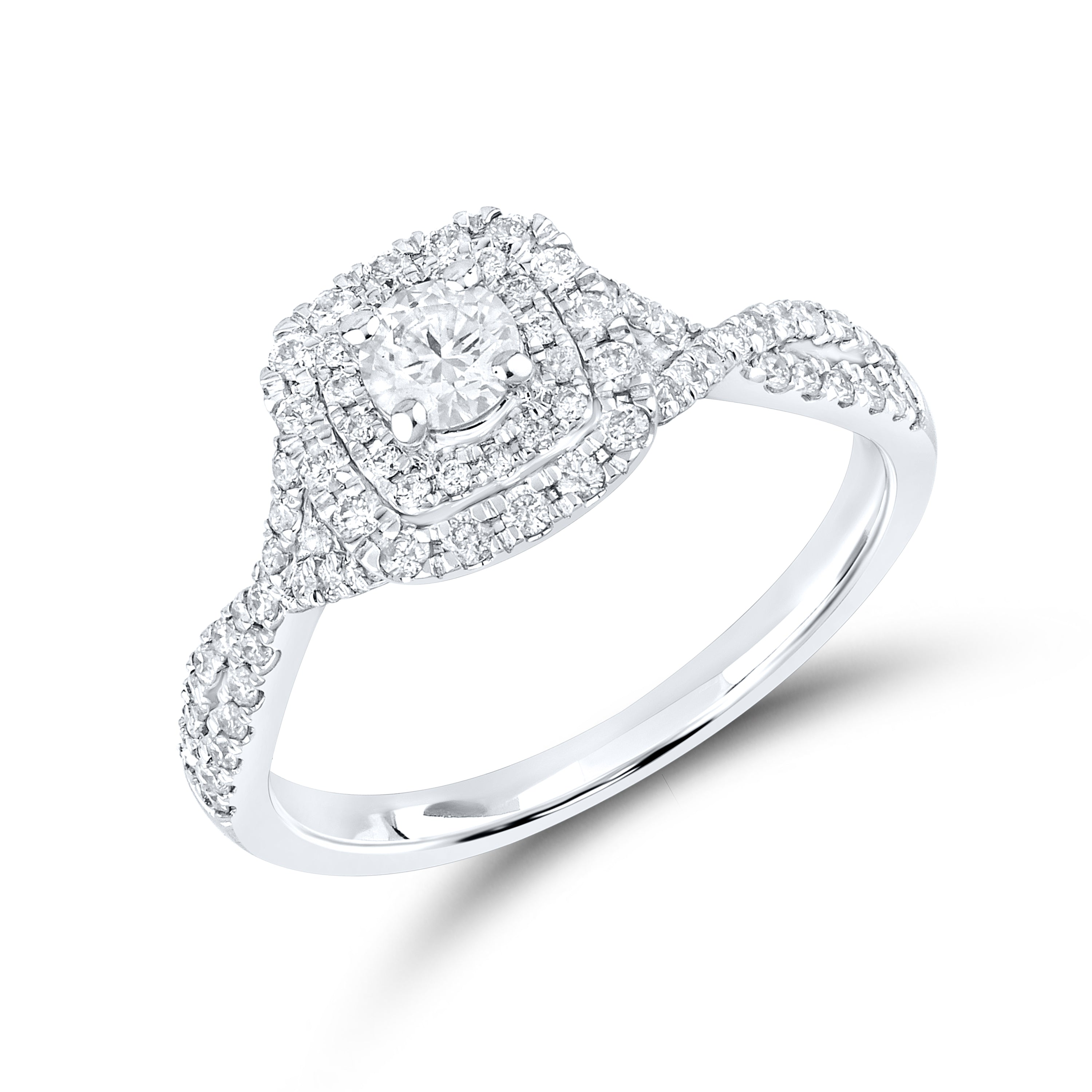 14kt white gold 0.84 CTW Natural Diamond Bridal ring set