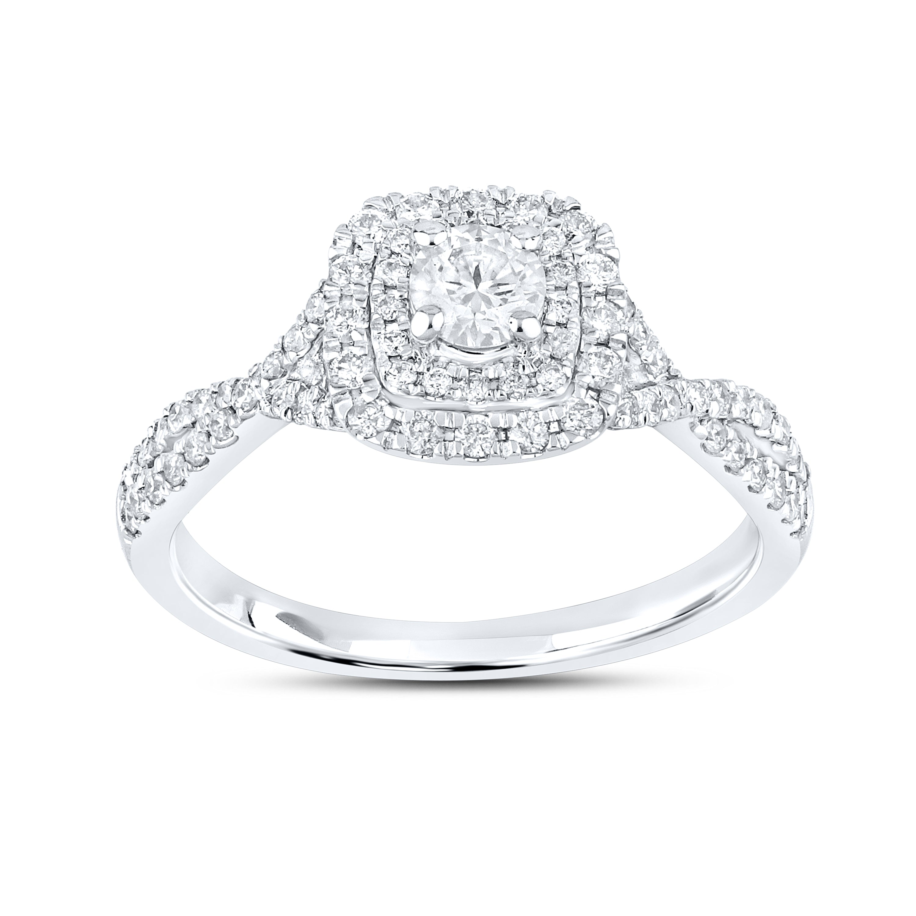 14kt white gold 0.84 CTW Natural Diamond Bridal ring set