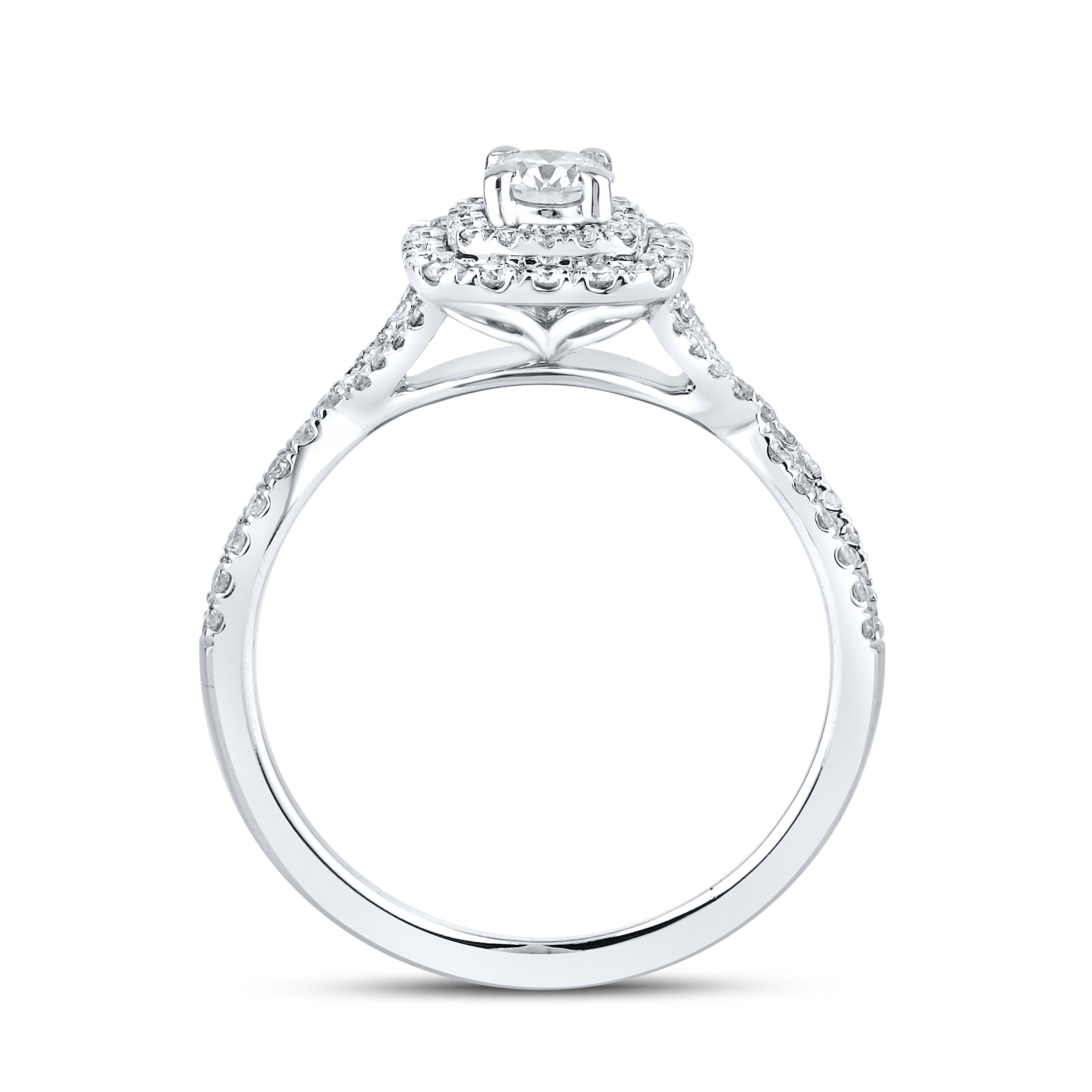 14kt white gold 0.84 CTW Natural Diamond Bridal ring set