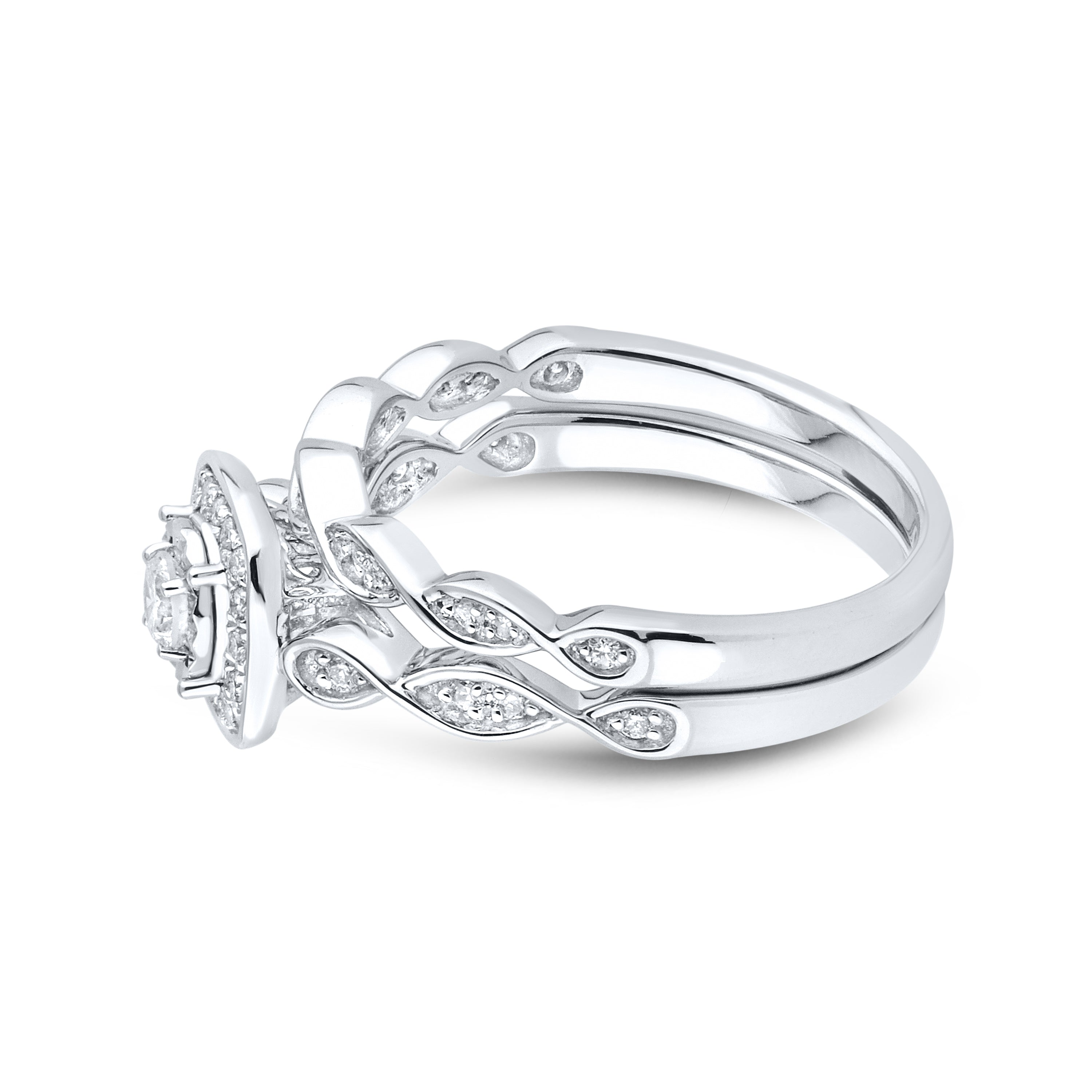 10KT WHITE GOLD 0.33 CTW DIAMOND BRIDAL SET