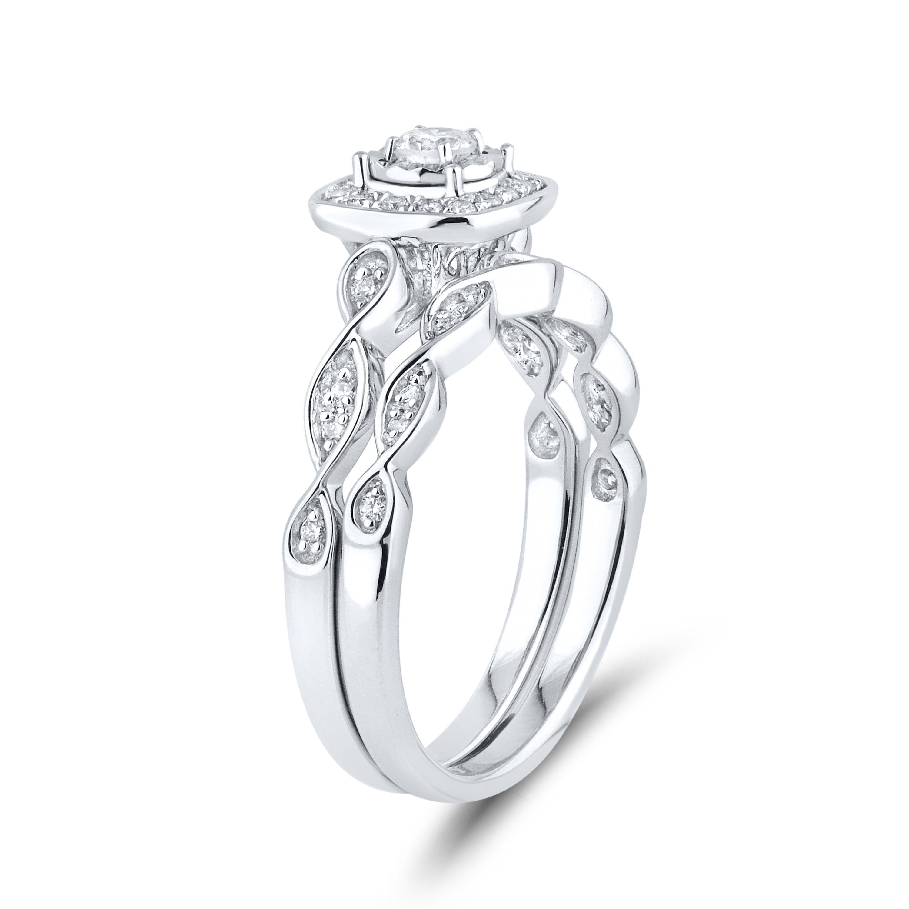 10KT WHITE GOLD 0.33 CTW DIAMOND BRIDAL SET