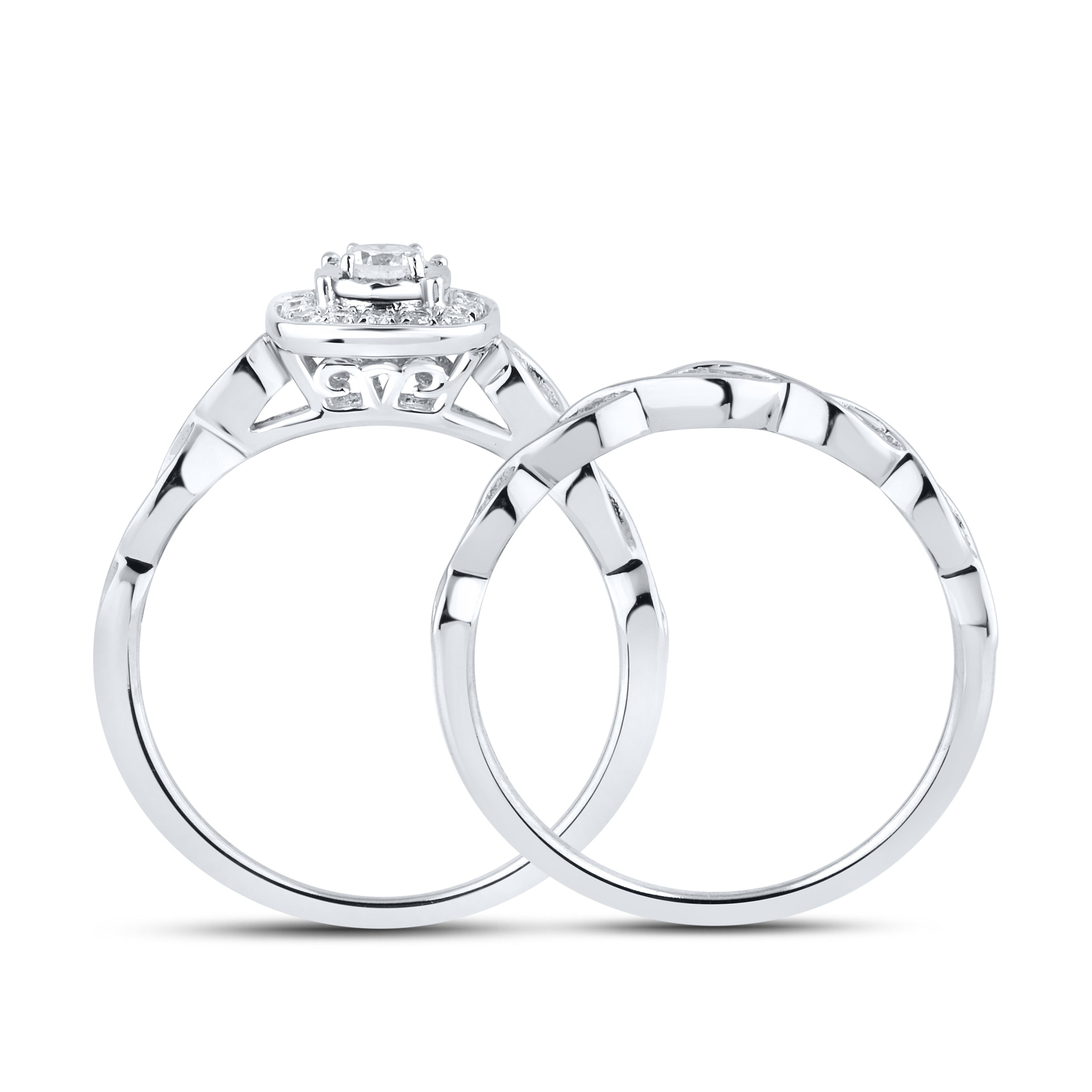 10KT WHITE GOLD 0.33 CTW DIAMOND BRIDAL SET