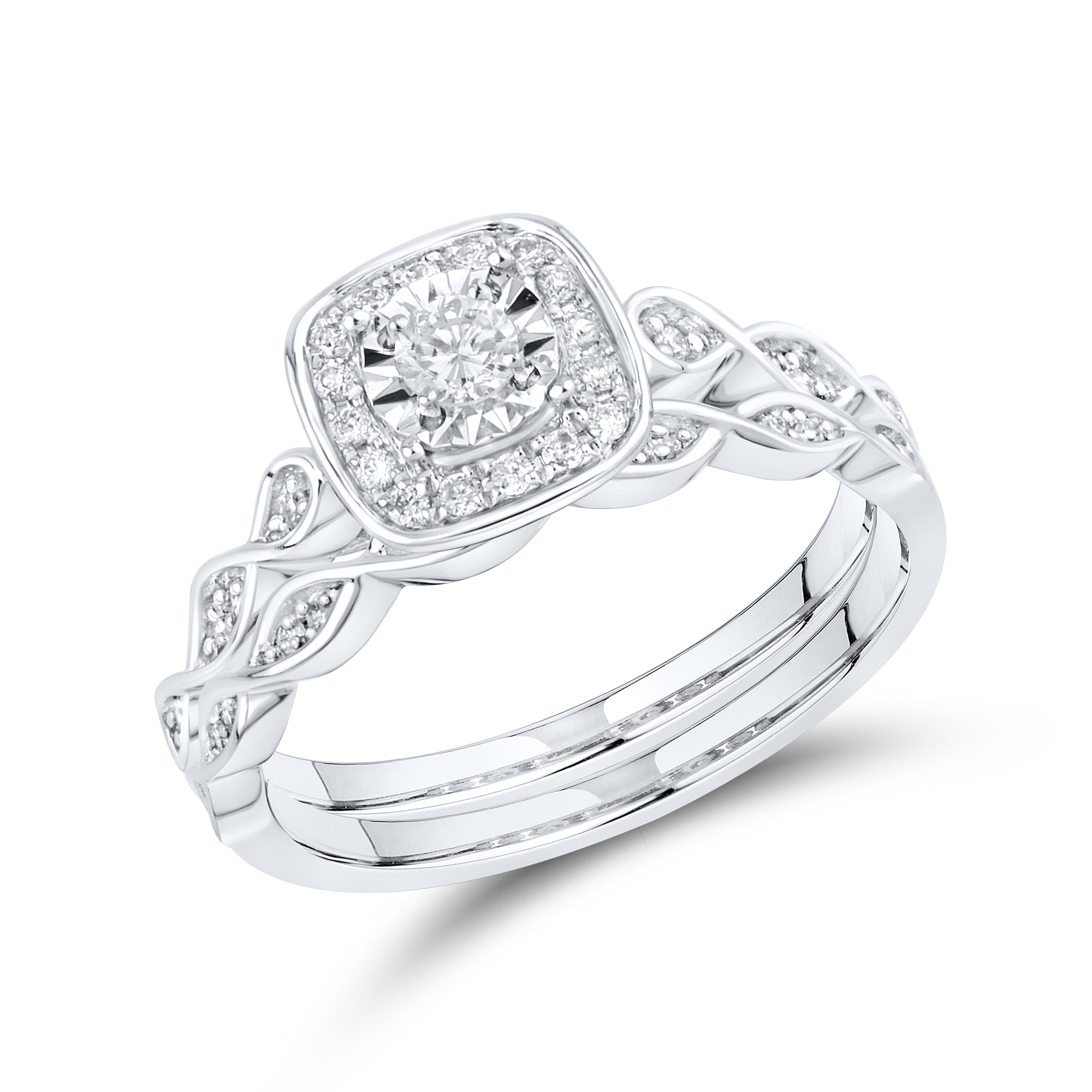 10KT WHITE GOLD 0.33 CTW DIAMOND BRIDAL SET