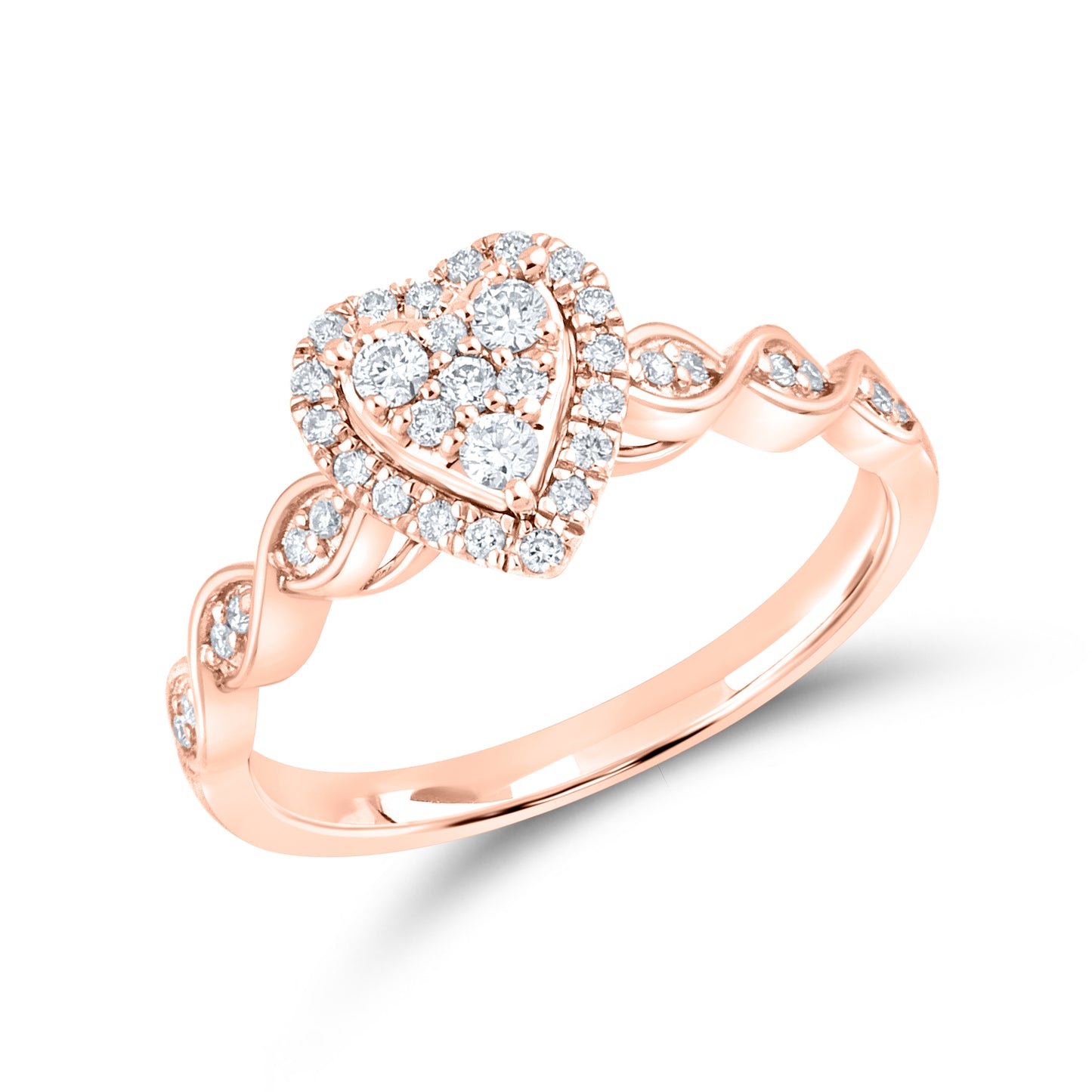 14kt Rose Gold 0.35 CTW lab Diamond Engagement Ring Set