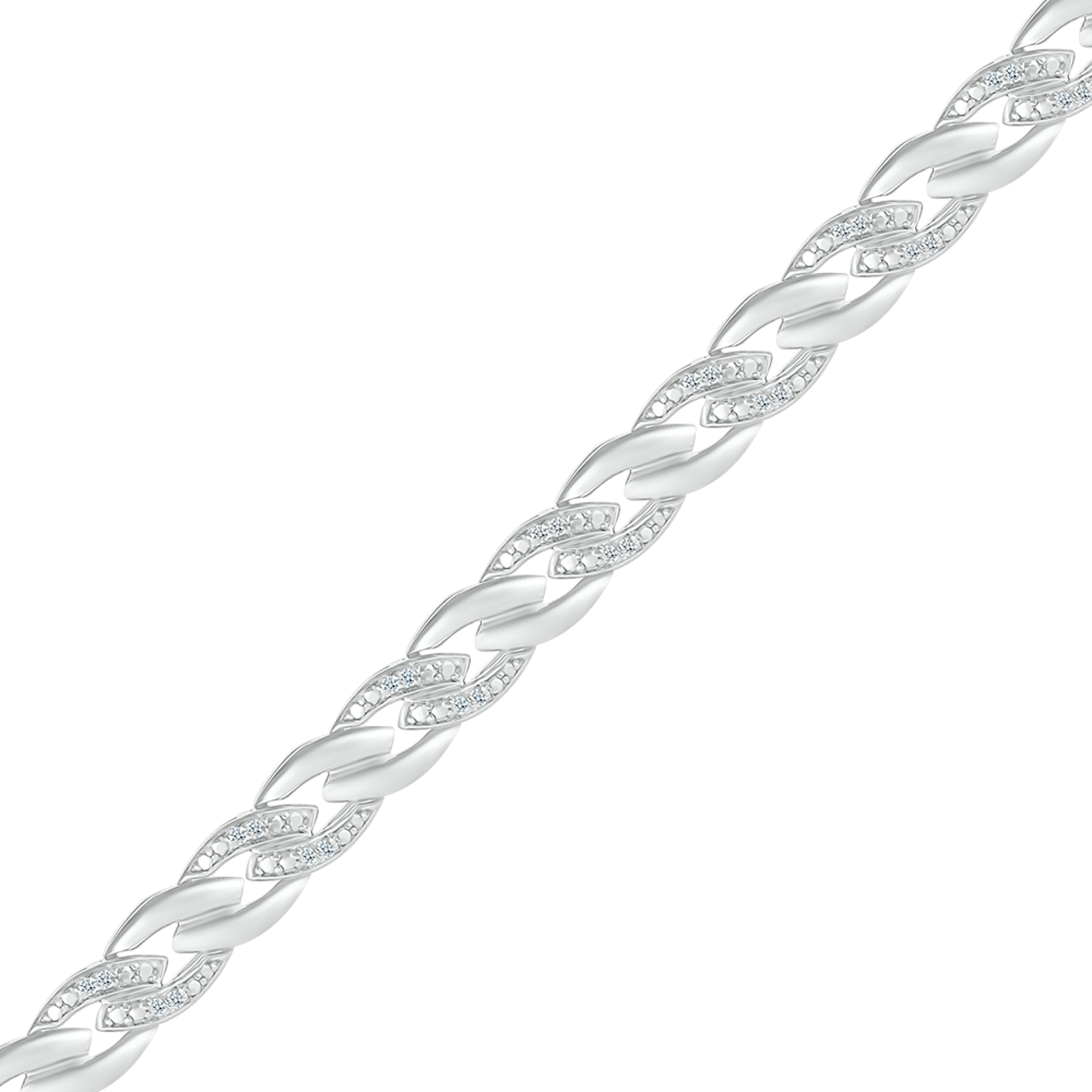 925 Sterling Silver 0.25 CTW Diamond Bracelet 7.5 inch
