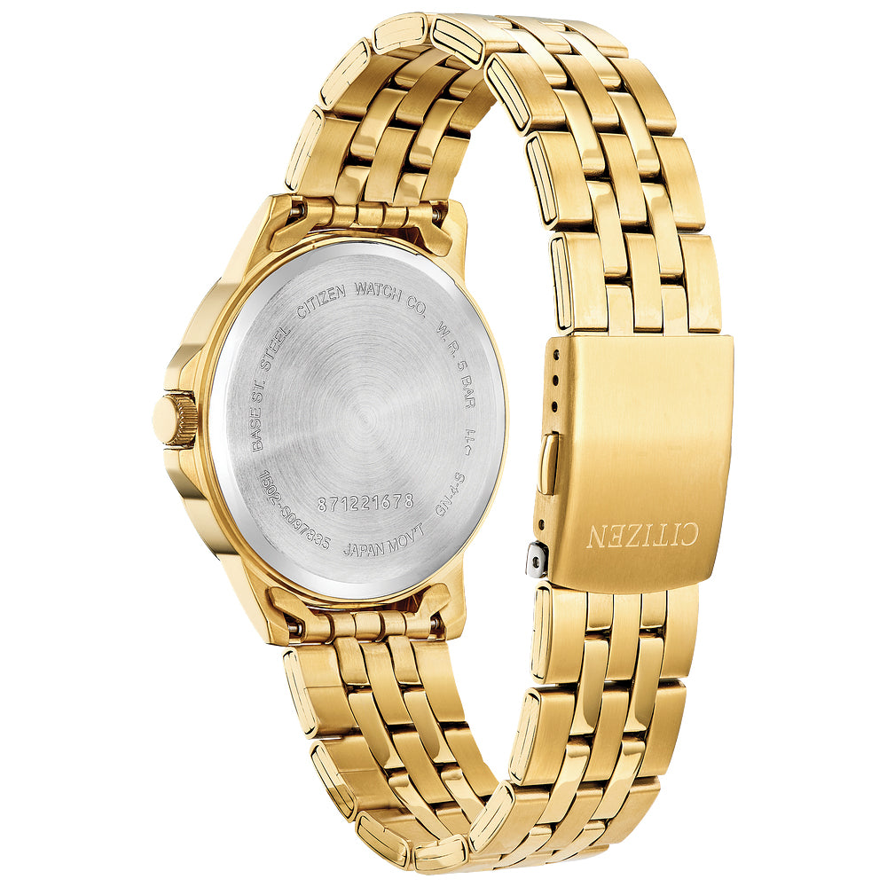 Citizen® Everyday Men's Champagne Dial Gold-Tone Stainless Steel Watch BF2013-56P
