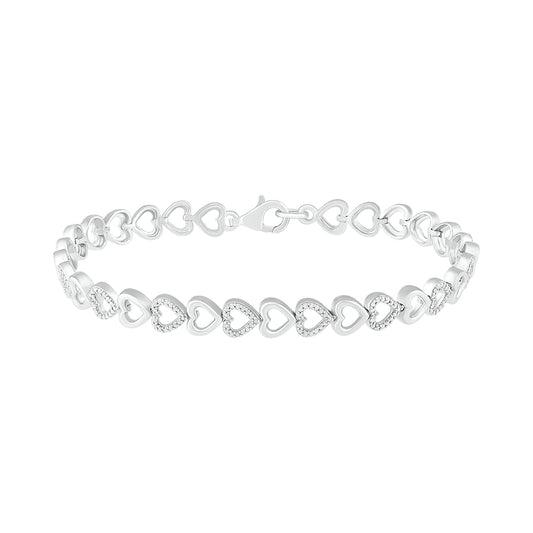 925 Sterling Silver  0.05 CTW Natural Diamond Bracelet