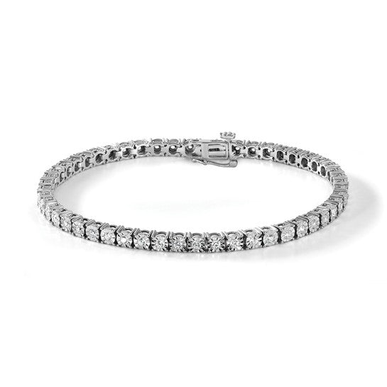Sterling Silver 1 CTW Lab Grown Diamond VS/SI+ G+ Comp Tennis Bracelet