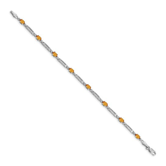 14kt White Gold Diamond and Citrine Bracelet