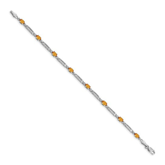14kt White Gold Diamond and Citrine Bracelet