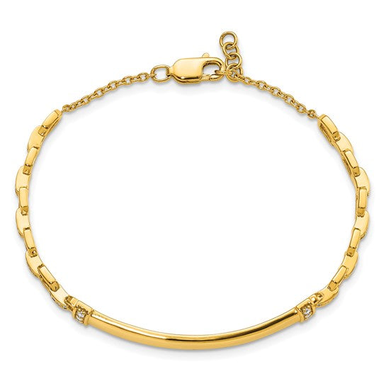 14kt Yellow Gold Diamond ID Bracelet