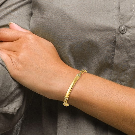 14kt Yellow Gold Diamond ID Bracelet