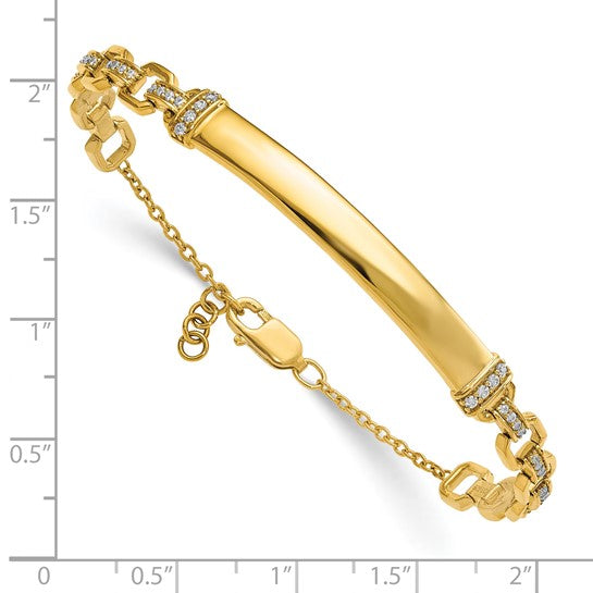 14kt Yellow Gold Diamond ID Bracelet