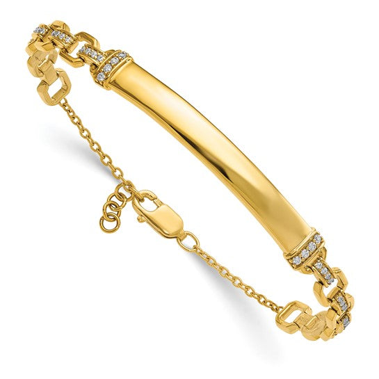 14kt Yellow Gold Diamond ID Bracelet