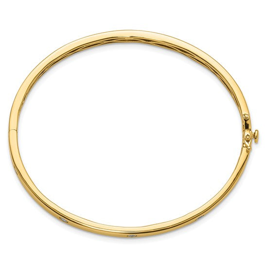 True Origin 14K Yellow Gold 3/4 carat Lab Grown Diamond VS+ F+ 6.75 in Complete Bangle