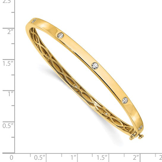 True Origin 14K Yellow Gold 3/4 carat Lab Grown Diamond VS+ F+ 6.75 in Complete Bangle