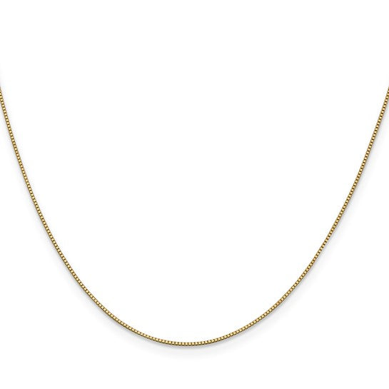 14KT Yellow Gold 14 inch .7mm Box with Lobster Clasp Chain