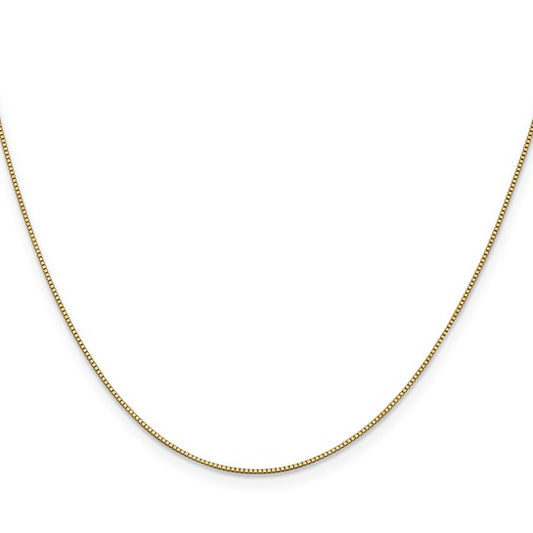 14KT Yellow Gold 16 inch .7mm Box with Lobster Clasp Chain