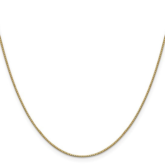 14KT YELLOW GOLD 18 inch .9mm Box with Lobster Clasp Chain