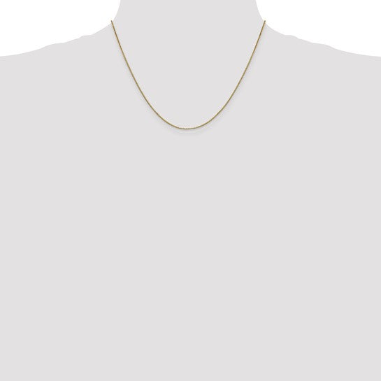 14KT YELLOW GOLD 18 inch .9mm Box with Lobster Clasp Chain
