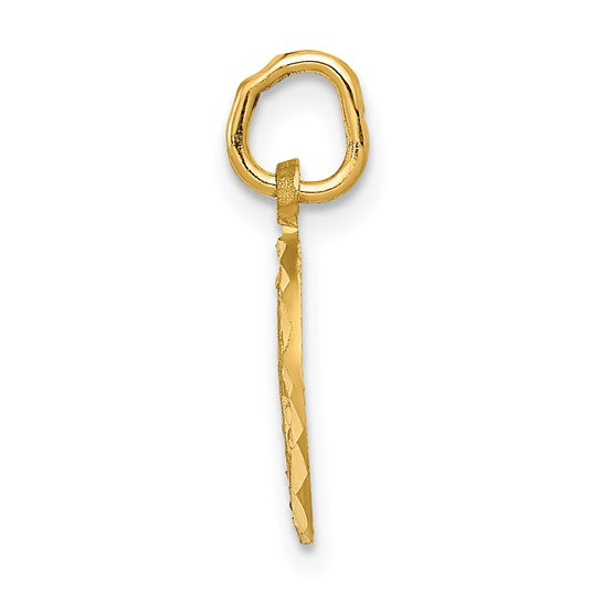 14KT Yellow Gold Eternal Life Cross in Circle Charm