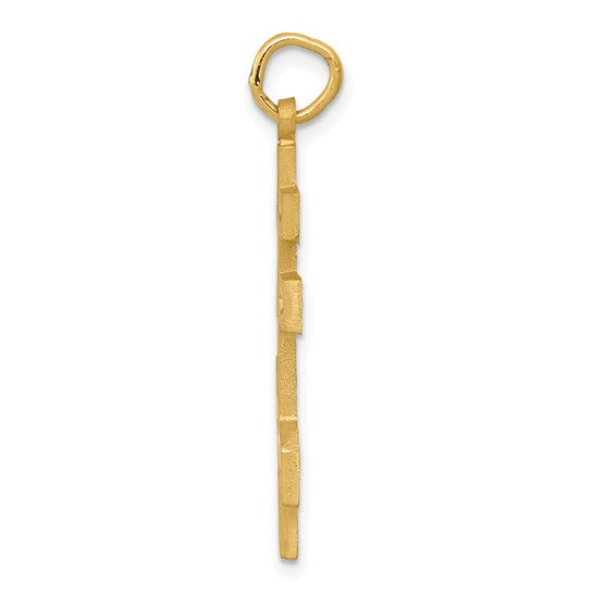 14kt Yellow Gold Eastern Orthodox Cross Pendant