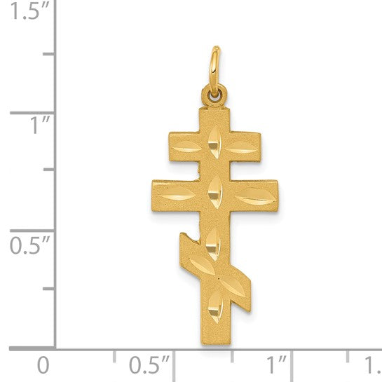 14kt Yellow Gold Eastern Orthodox Cross Pendant