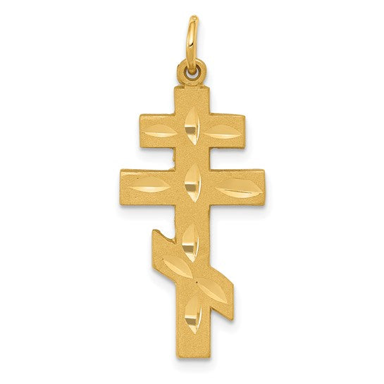 14kt Yellow Gold Eastern Orthodox Cross Pendant