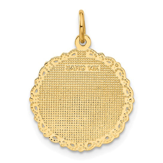 14kt Yellow Gold RN Registered Nurse Disc Charm