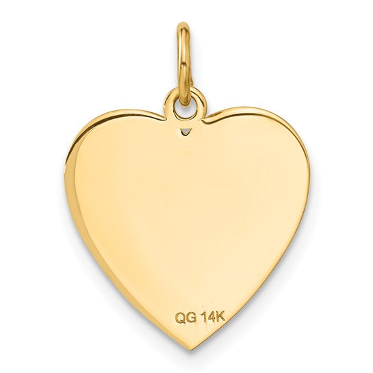 14kt Yellow Gold Flag Heart Charm