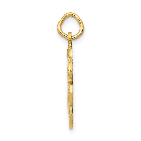 14kt Yellow Gold I LOVE DOGS Charm