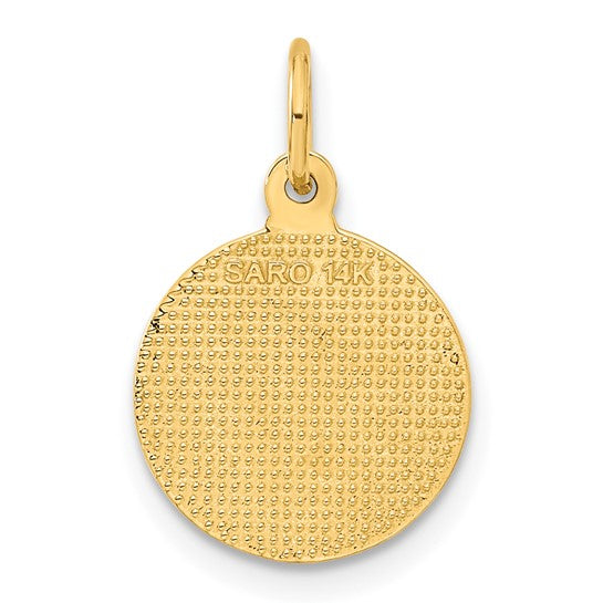 14kt Yellow Gold Polished Angel Charm