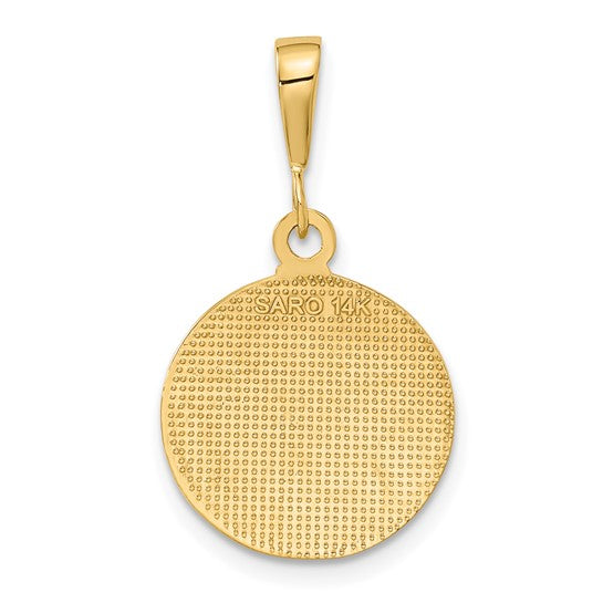 14KT Yellow Gold Polished and Satin Raphael Angel Pendant