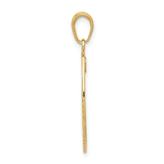 14kt Yellow Gold Polished Police Badge Pendant