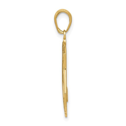 14kt Yellow Gold Large Police Badge Pendant