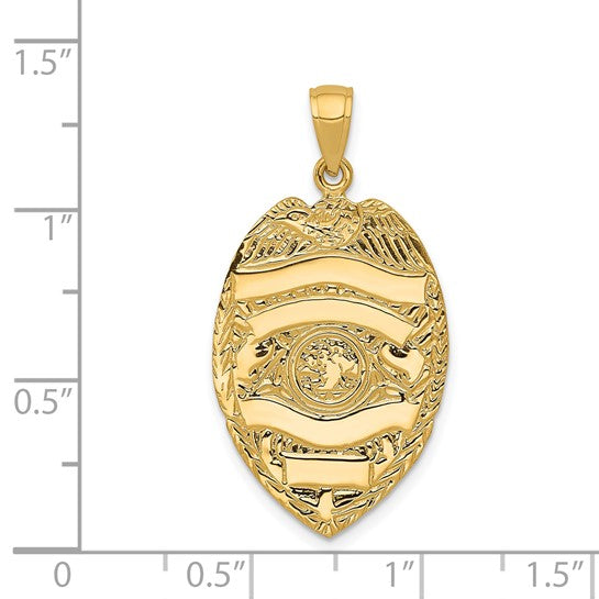 14kt Yellow Gold Large Badge Pendant