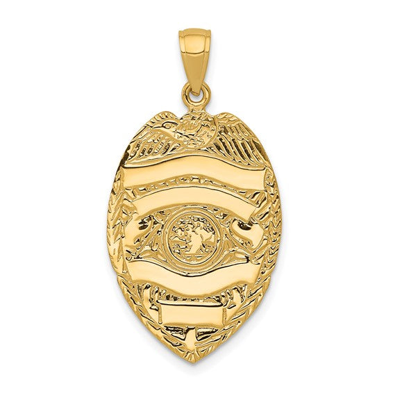14kt Yellow Gold Large Badge Pendant