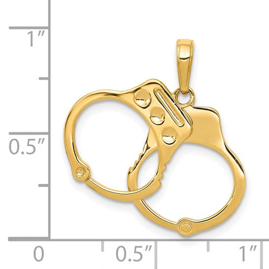 14KT Yellow Gold 2-Piece Handcuffs Charm
