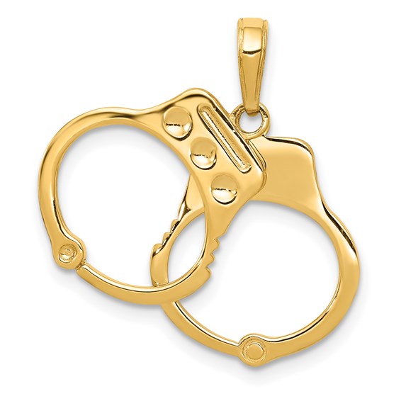 14KT Yellow Gold 2-Piece Handcuffs Charm