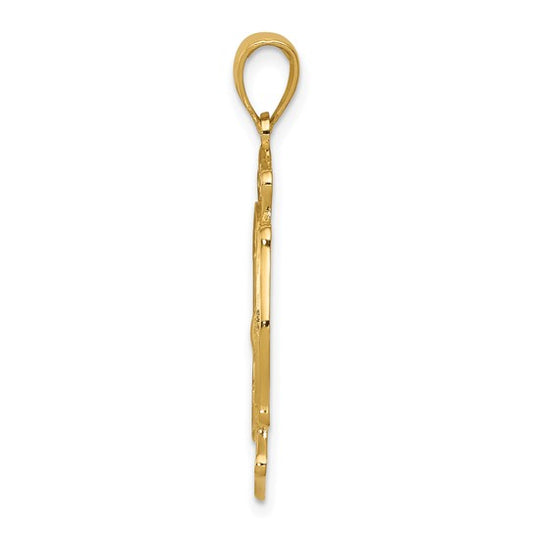 14kt Yellow Gold Large FD St. Florian Badge Pendant